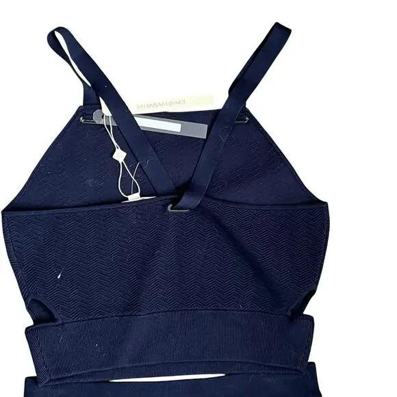 NWT Jonathan Simkhai Straight Laced Skirt Crop Tank Top Outfit Stretch Knit Navy - Picture 5 of 12